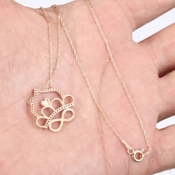 Infinite love lotus ruby necklace 16" - Picture 3 of 4